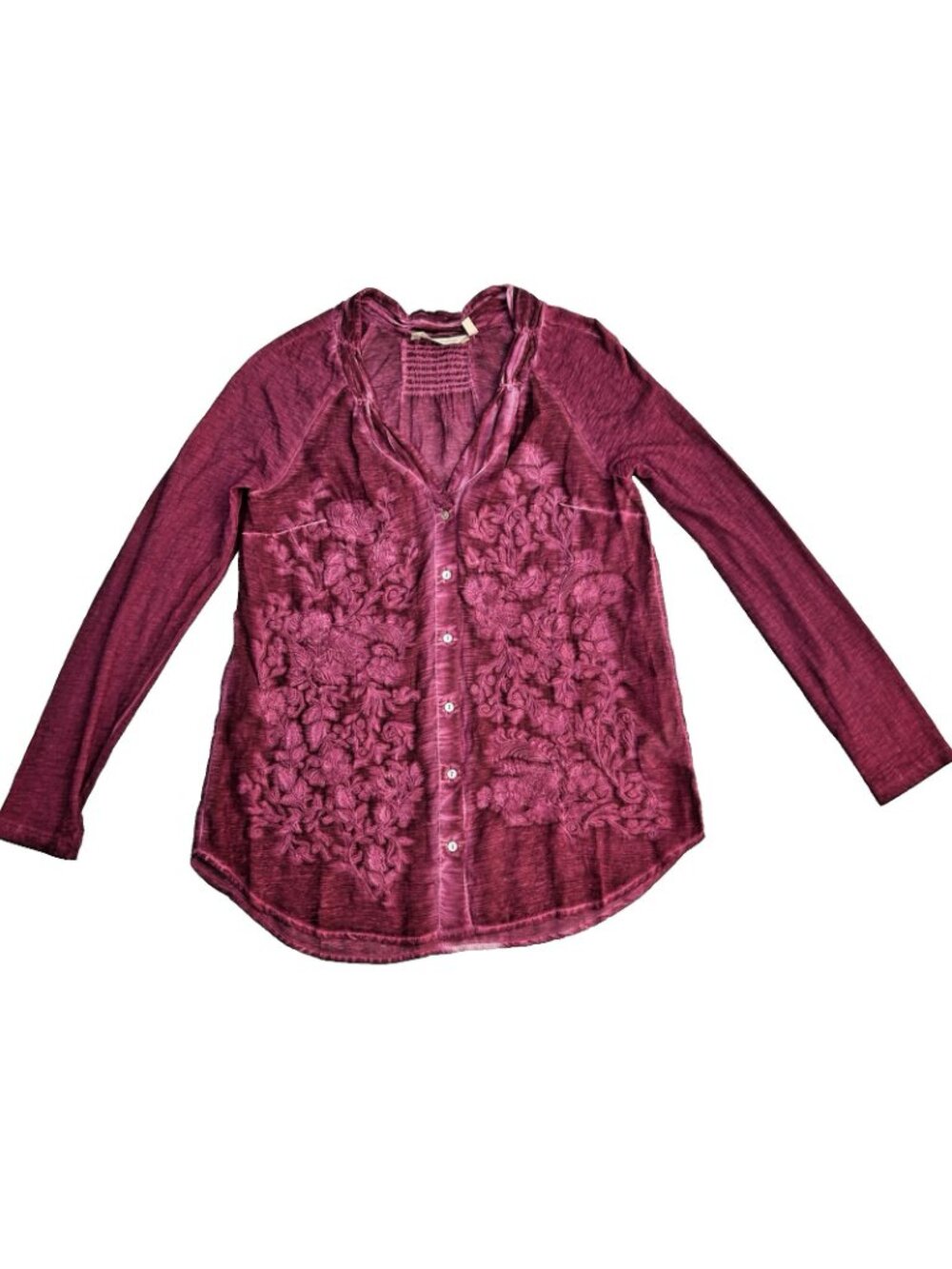 Soft Surroundings Magenta Pink Magnifico Embroidered Top Size XS Boho Floral - Picture 2 of 14